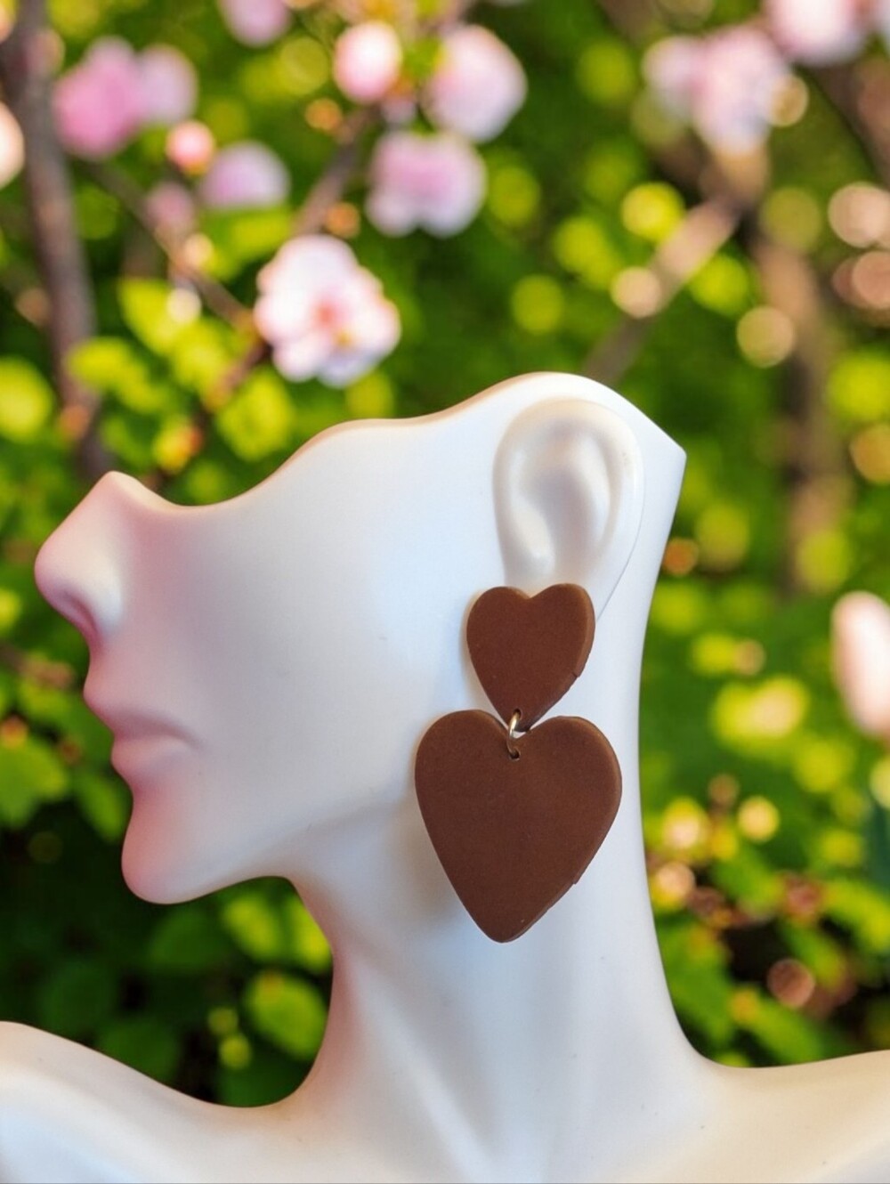Chocolate Heart Drop Earrings
